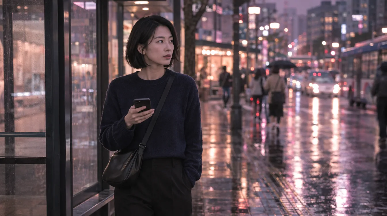 야간 도심 거리, 외도조사 현장 분위기를 담은 이미지